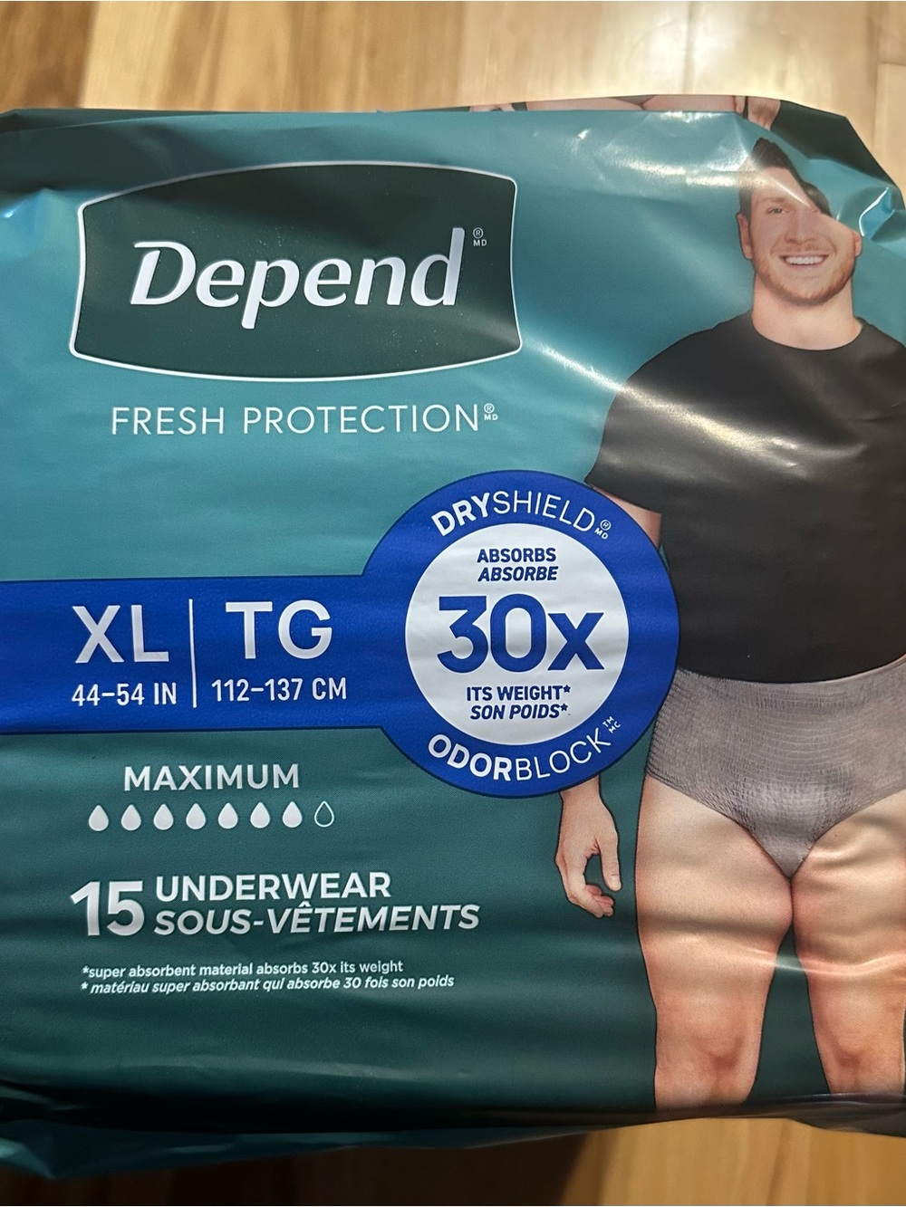 Depend Fresh Protection Men's Maximum Absorbency XL Underwear - Gray